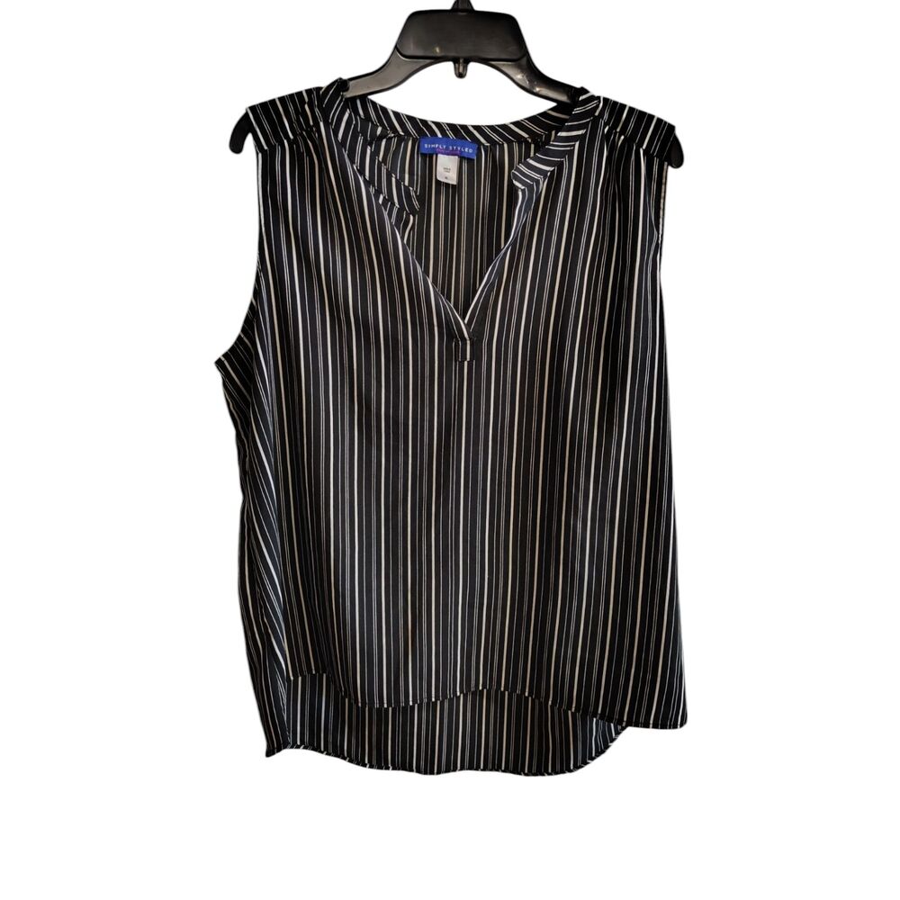 Simply‎ Styled Black and White Striped Hi-Low Blouse
